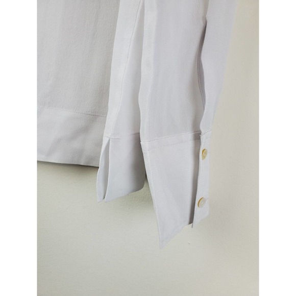 NWT Everlane 0 Womens The Clean Boatneck Blouse SILK top Gray White - Picture 8 of 11